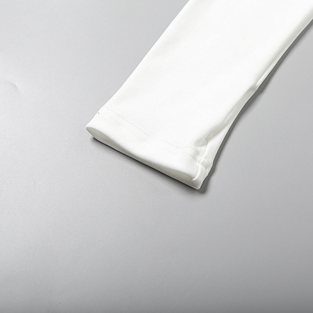 White Crop Jacket and Shorts Two-Piece Set with Black Trim