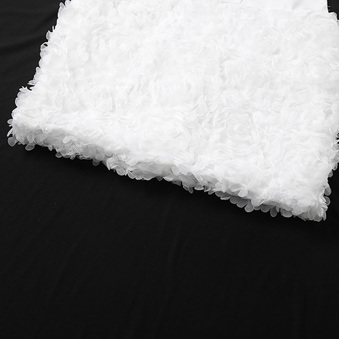 Off-Shoulder Corset Mini Dress with Textured Floral Detail