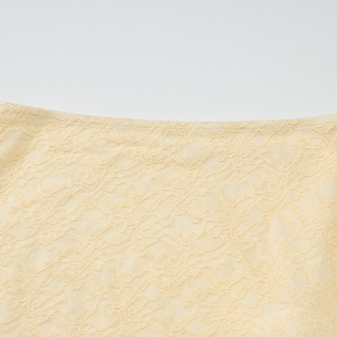 Two-Piece Lace Maxi Skirt Set with Crop Top