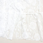 White Lace High-Low Dress with Ruffle Hem