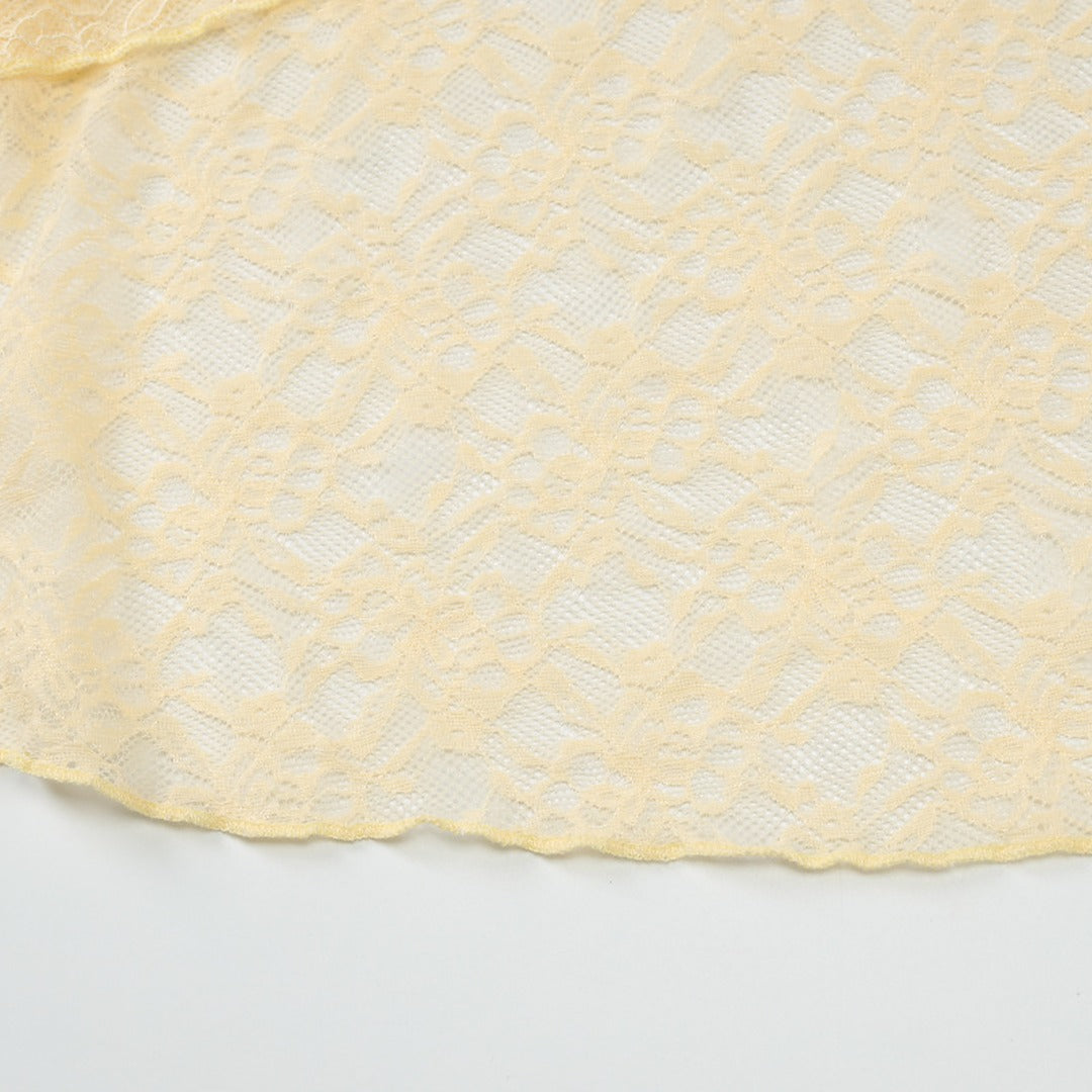 Two-Piece Lace Maxi Skirt Set with Crop Top