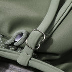 Olive Green Triangle Bikini Set with Metal Details