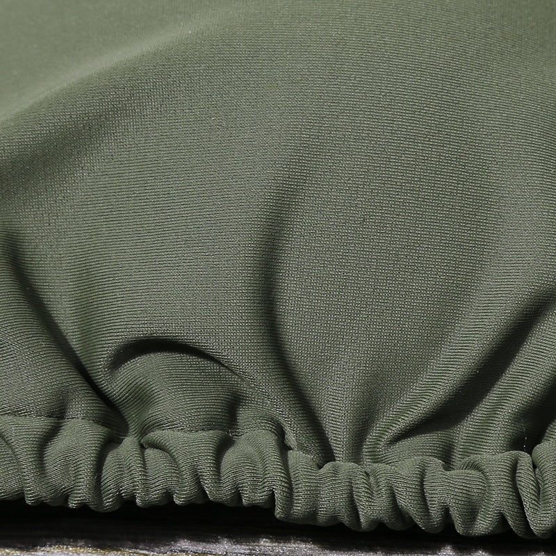 Olive Green Triangle Bikini Set with Metal Details