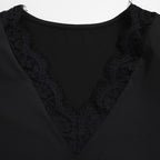 Long Sleeve Bodycon Mini Dress with Lace Trim Detail