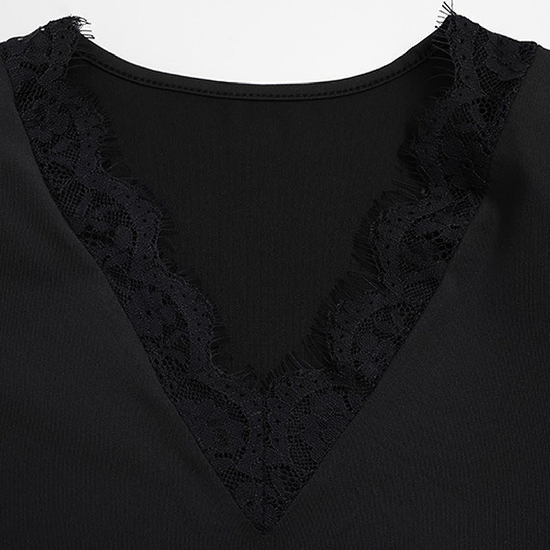 Long Sleeve Bodycon Mini Dress with Lace Trim Detail