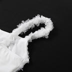 Off-Shoulder Corset Mini Dress with Textured Floral Detail