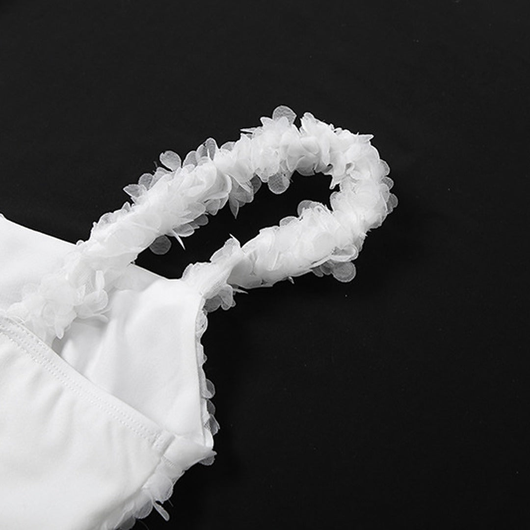 Off-Shoulder Corset Mini Dress with Textured Floral Detail