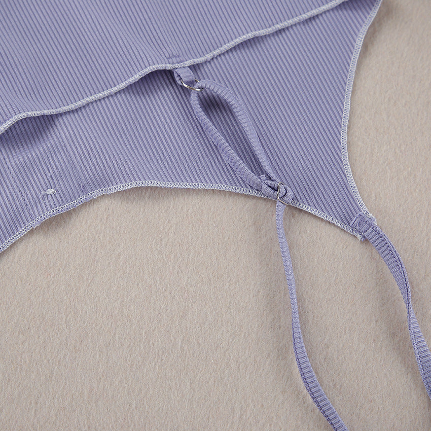 Ribbed Knit Lounge Set - Crop Tank and Pants