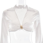 White Satin Crop Top and Maxi Skirt Set