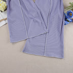 Ribbed Knit Lounge Set - Crop Tank and Pants