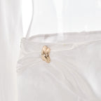 White Satin Crop Top and Maxi Skirt Set