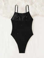 Black Shimmer One Piece Swimsuit