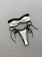Color Block Twist Bandeau Bikini Set