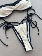 Color Block Twist Bandeau Bikini Set